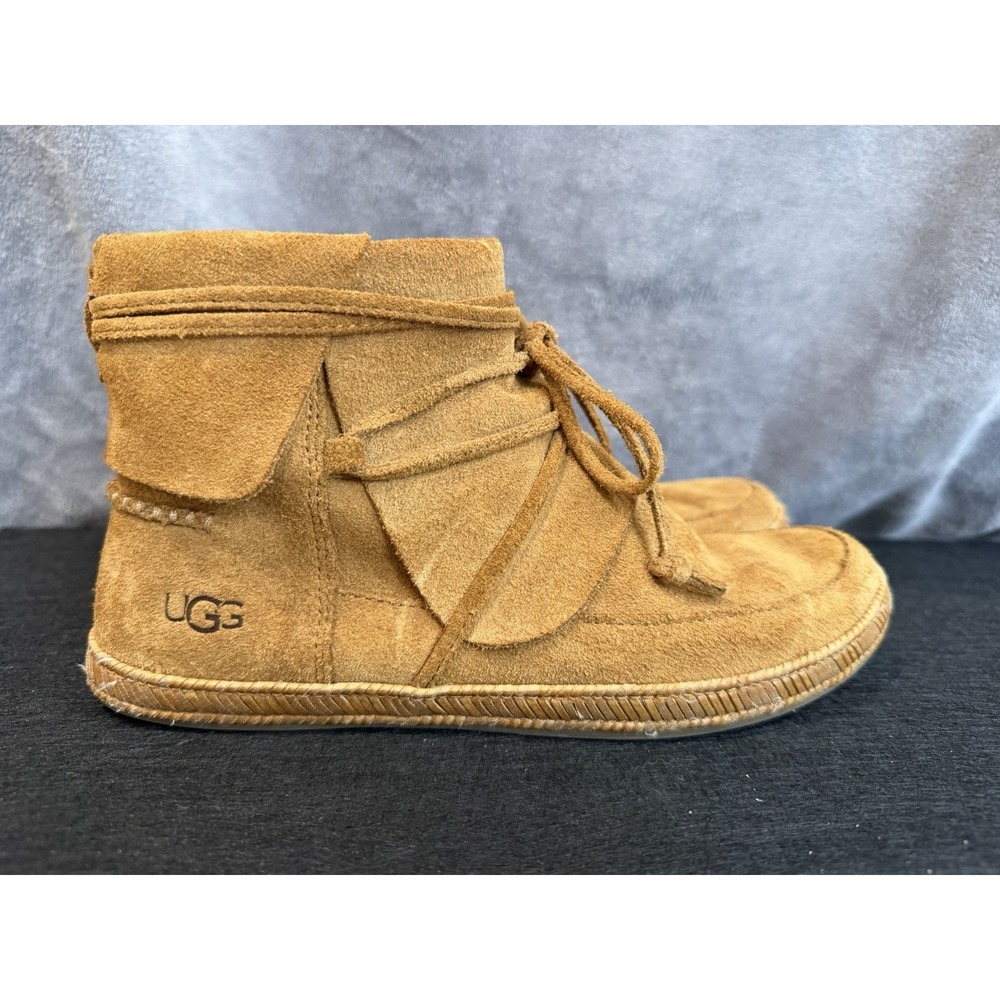 UGG Women's Reid Suede Leather Moccasin Booties, Size 7.5 - Picture 2 of 11